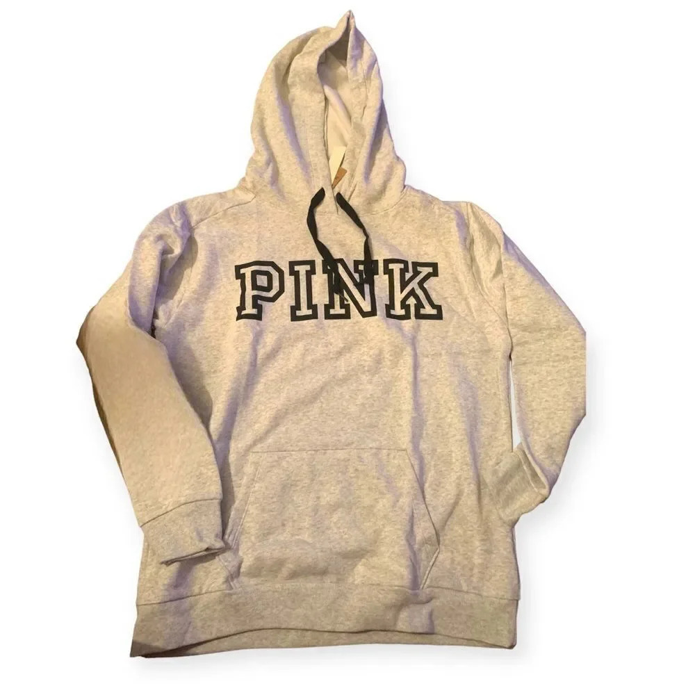 Victoria's Secret PINK Size M Light Gray Pullover Hoodie